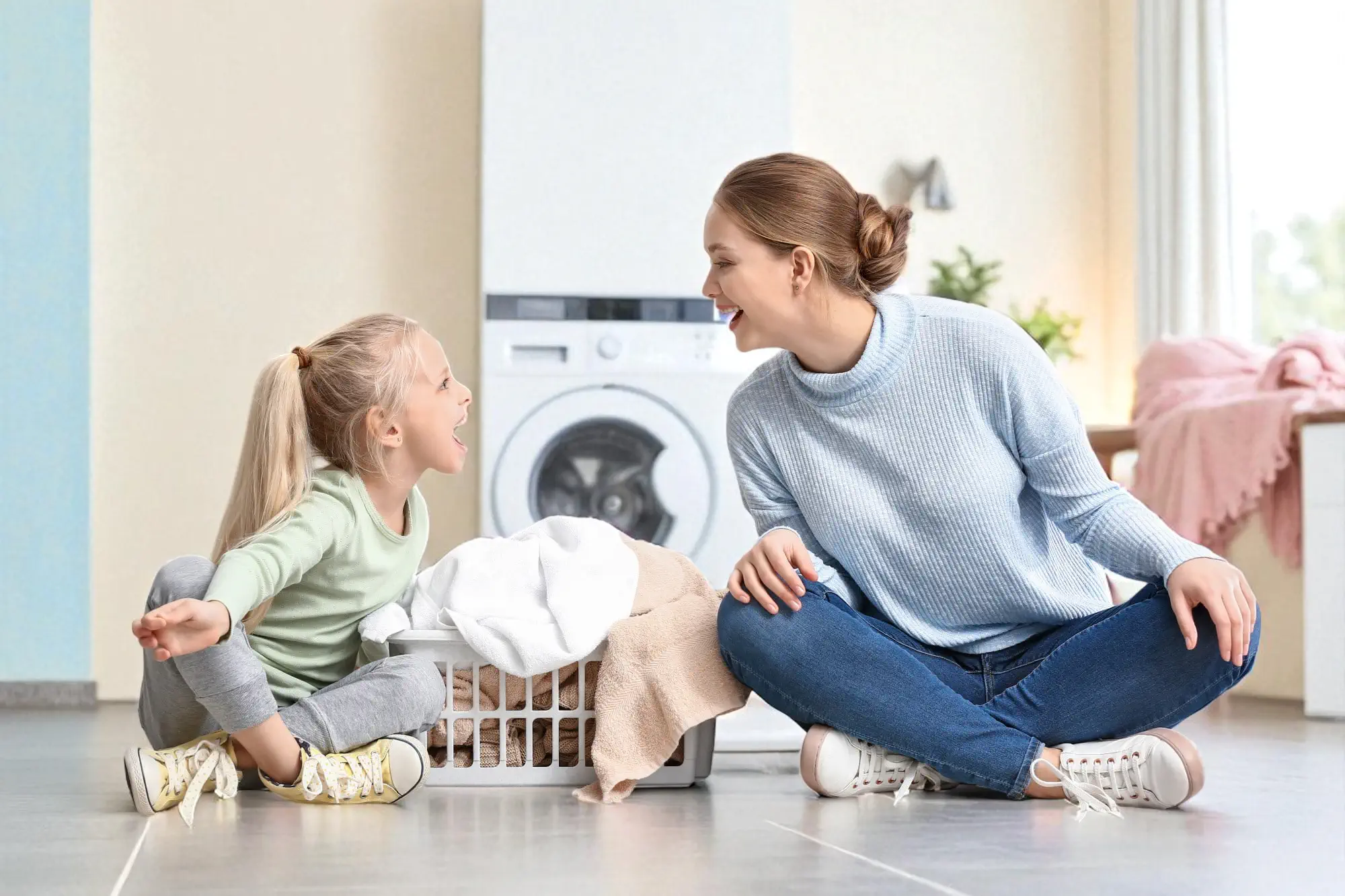 Happy family laundry lease Tucson